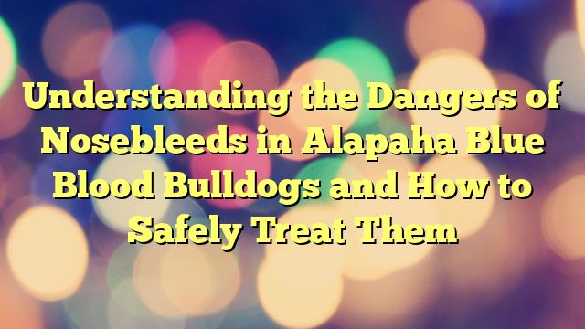 Understanding the Risks of Nosebleeds in Alapaha Blue Blood Bulldogs and Tips on how to Safely Deal with Them